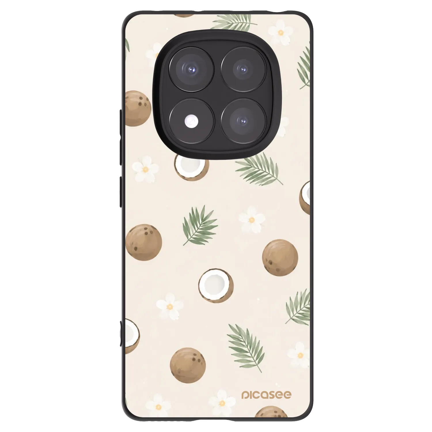 Picasee Μαύρη θήκη σιλικόνης για Xiaomi Redmi Note 14 Pro 5G - Coconut Breeze
