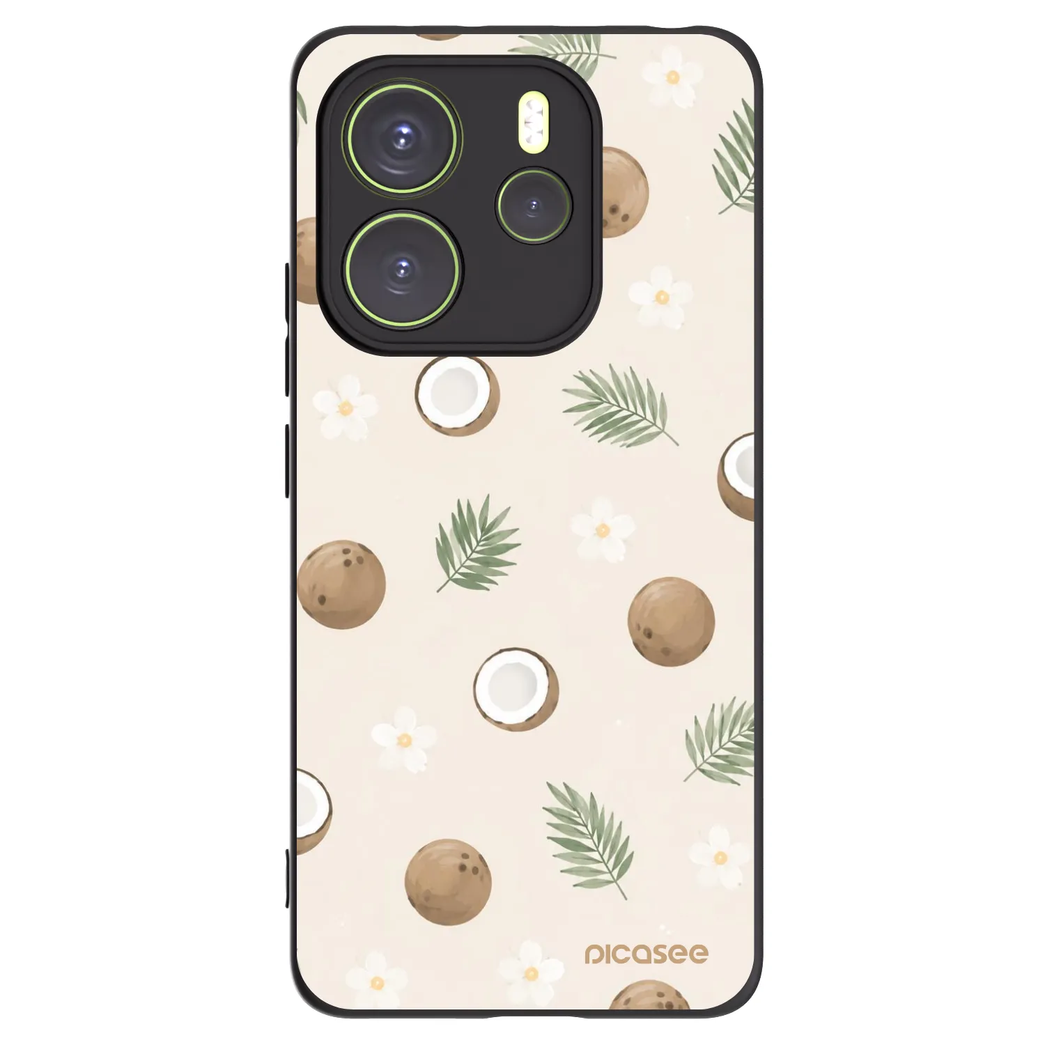 Picasee Μαύρη θήκη σιλικόνης για Xiaomi Redmi Note 14 4G - Coconut Breeze