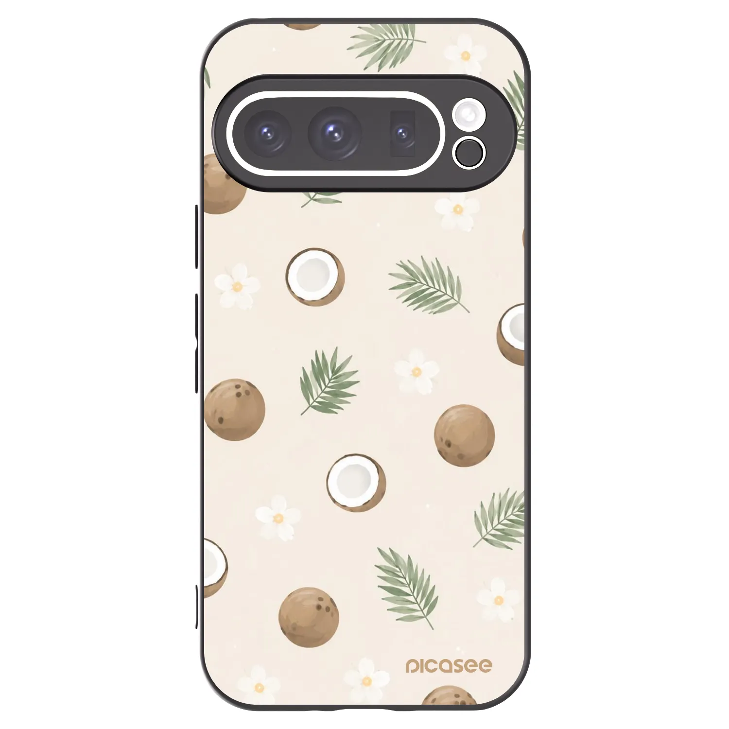 Picasee Μαύρη θήκη σιλικόνης για Google Pixel 9 Pro - Coconut Breeze
