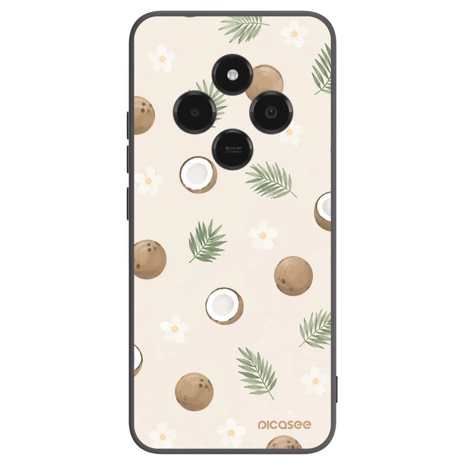 Picasee Μαύρη θήκη σιλικόνης για Xiaomi Poco C75 - Coconut Breeze
