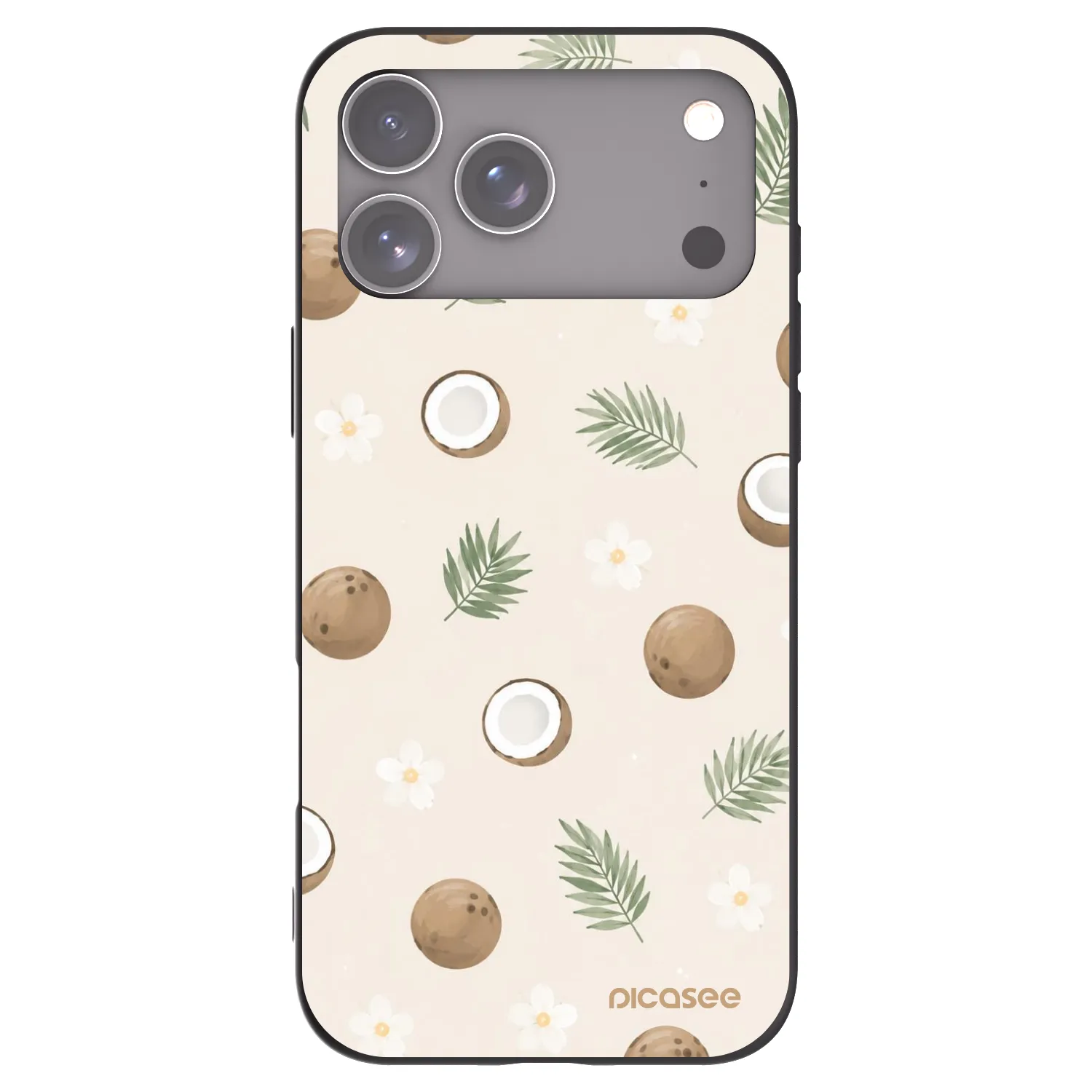 Picasee Μαύρη θήκη σιλικόνης για Apple iPhone 17 Pro Max - Coconut Breeze