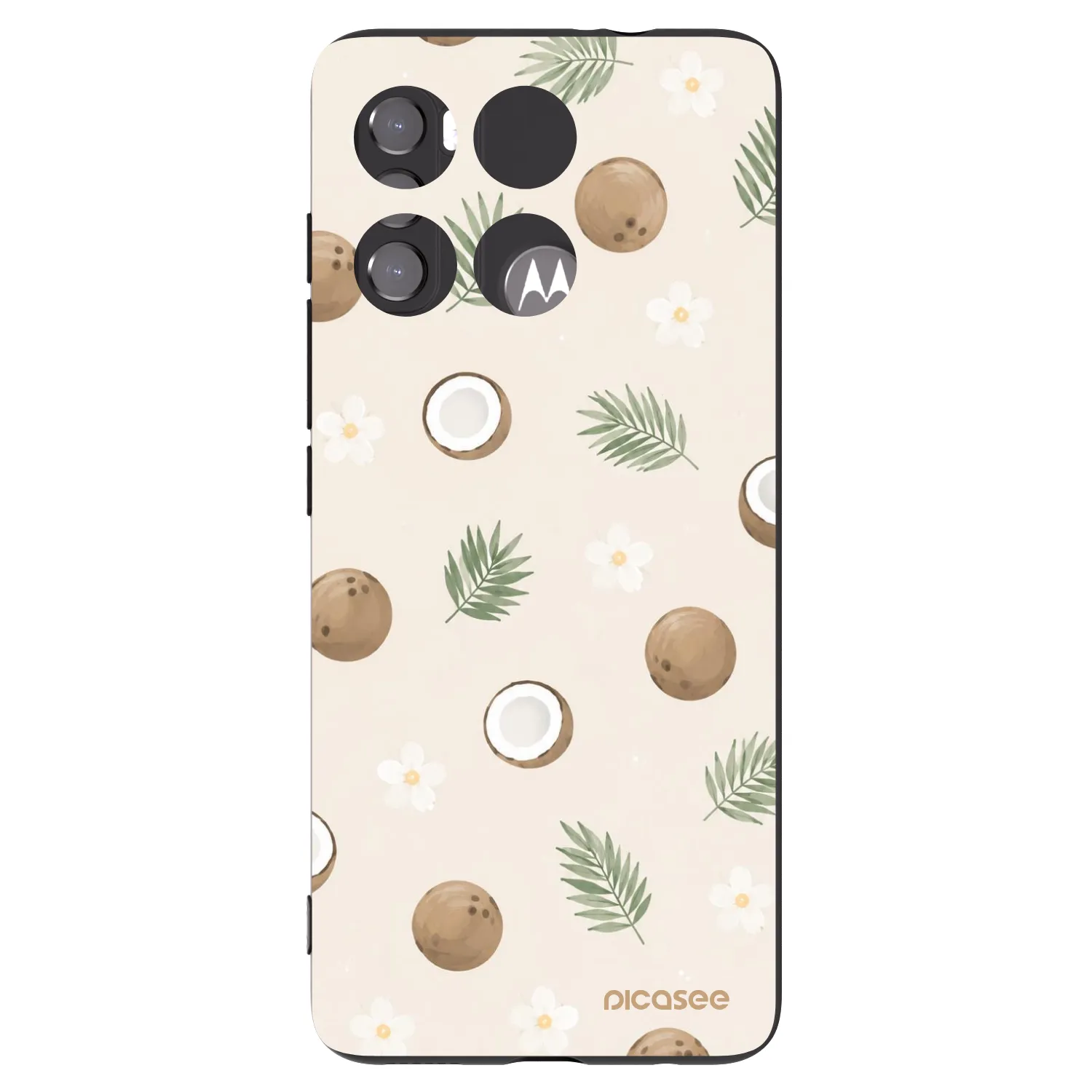 Picasee Μαύρη θήκη σιλικόνης για Motorola Edge 60 5G - Coconut Breeze