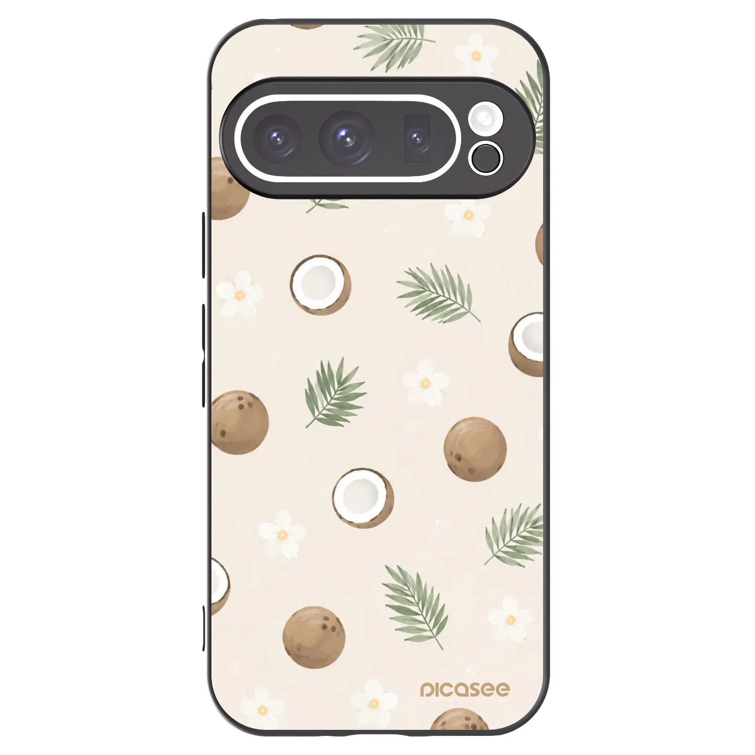 Picasee Μαύρη θήκη σιλικόνης για Google Pixel 9 Pro XL - Coconut Breeze