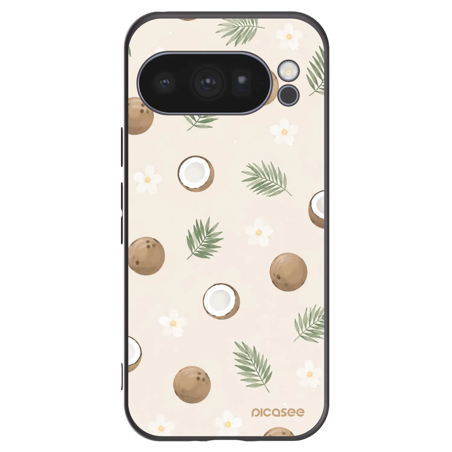 Picasee Μαύρη θήκη σιλικόνης για Google Pixel 10 Pro - Coconut Breeze