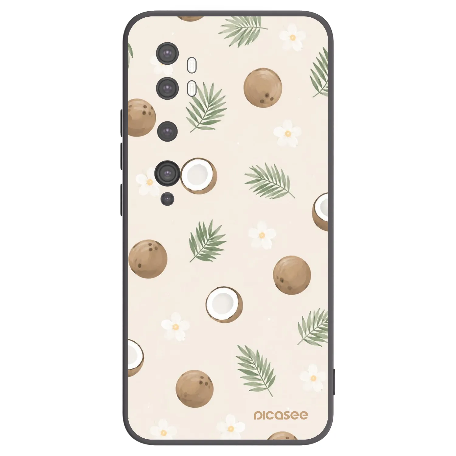 Picasee Μαύρη θήκη σιλικόνης για Xiaomi Mi Note 10 (Pro) - Coconut Breeze
