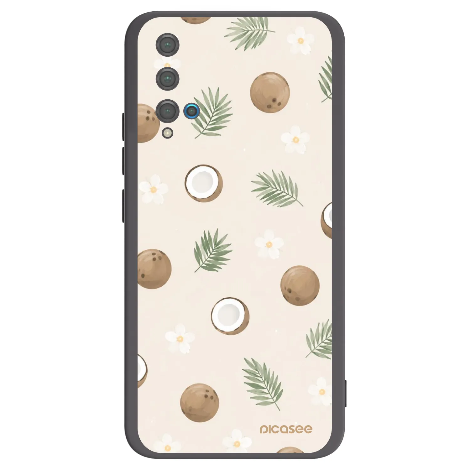 Picasee Μαύρη θήκη σιλικόνης για Huawei Nova 5T - Coconut Breeze