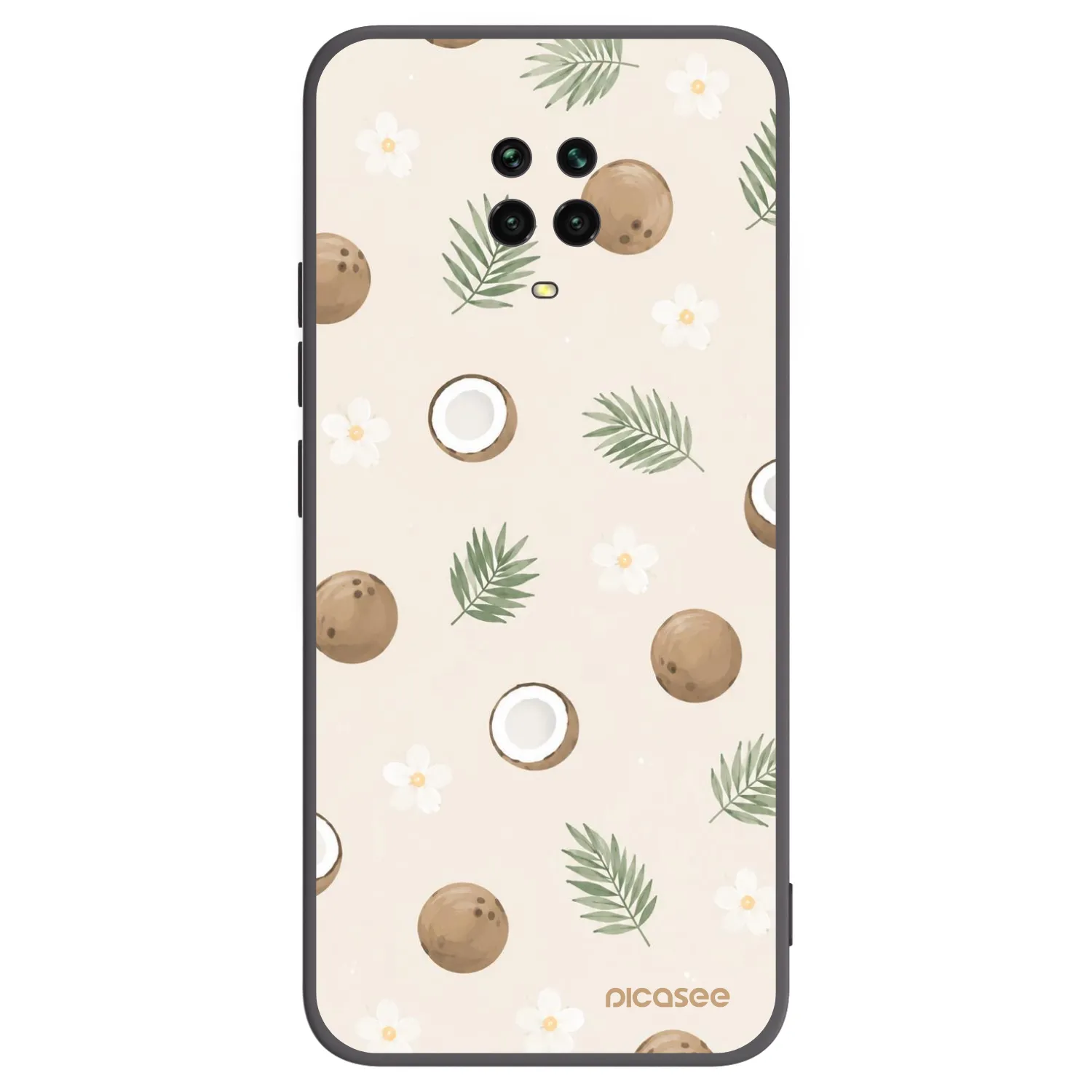 Picasee Μαύρη θήκη σιλικόνης για Xiaomi Redmi Note 9 Pro - Coconut Breeze
