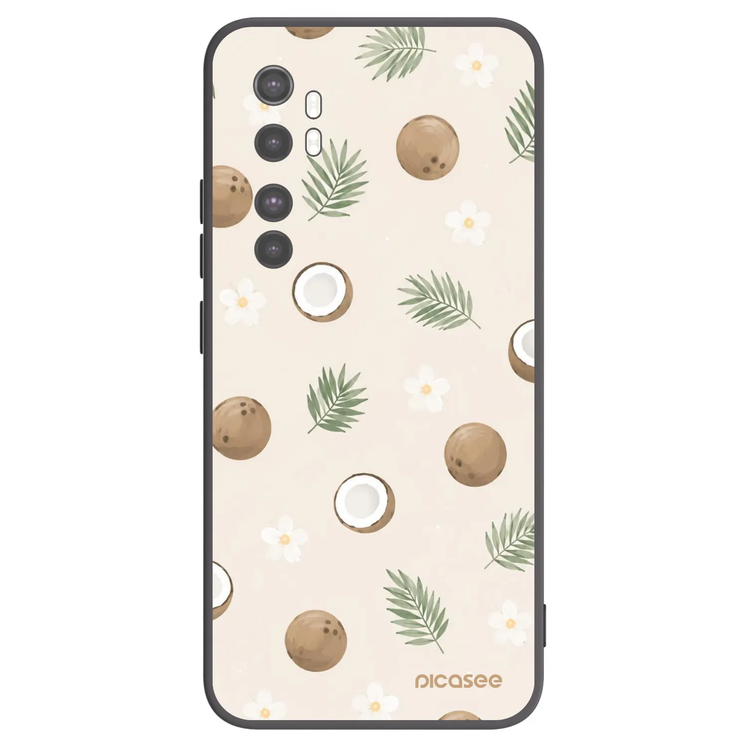 Picasee Μαύρη θήκη σιλικόνης για Xiaomi Mi Note 10 Lite - Coconut Breeze