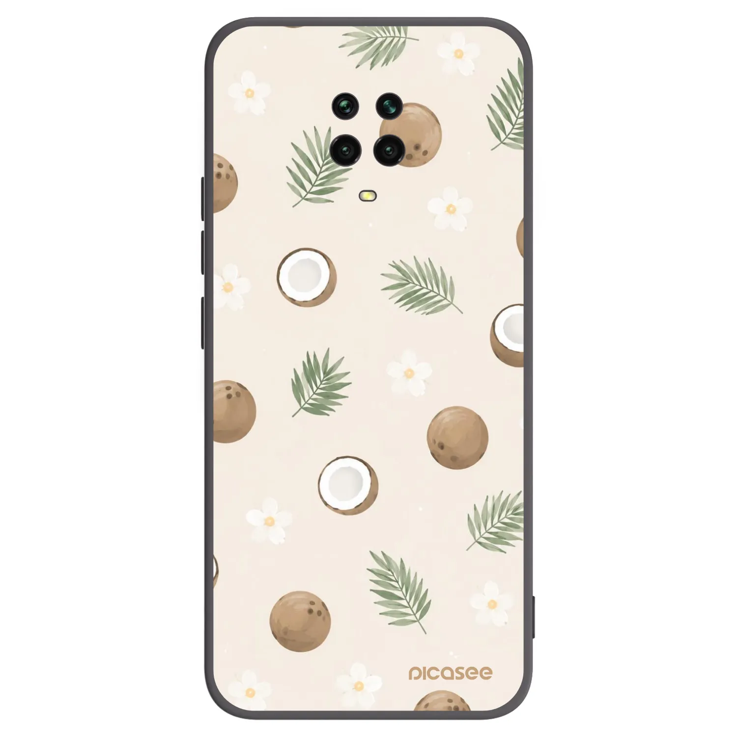 Picasee Μαύρη θήκη σιλικόνης για Xiaomi Redmi Note 9S - Coconut Breeze
