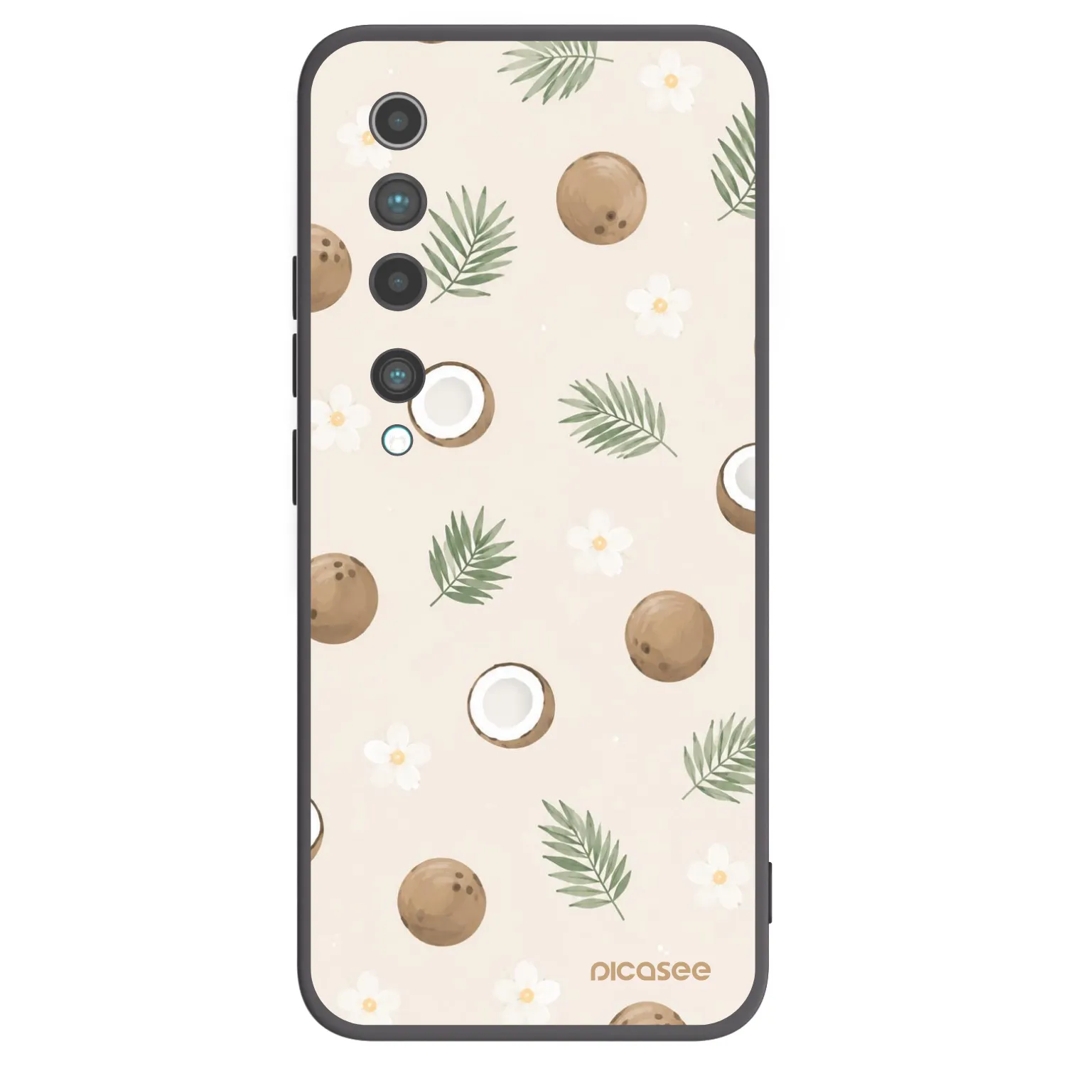 Picasee Μαύρη θήκη σιλικόνης για Xiaomi Mi 10 - Coconut Breeze