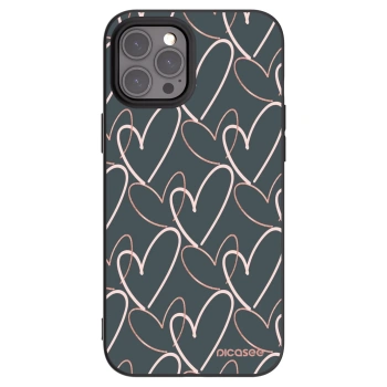 Picasee Μαύρη θήκη σιλικόνης για Apple iPhone 12 Pro Max - Lots of love