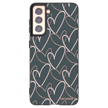 Picasee Μαύρη θήκη σιλικόνης για Samsung Galaxy S21 5G G991B - Lots of love