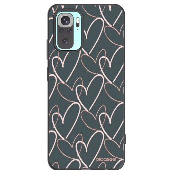 Picasee Μαύρη θήκη σιλικόνης για Xiaomi Redmi Note 10 Pro - Lots of love