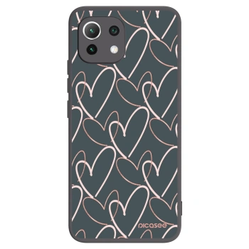 Picasee Μαύρη θήκη σιλικόνης για Xiaomi Mi 11 Lite - Lots of love