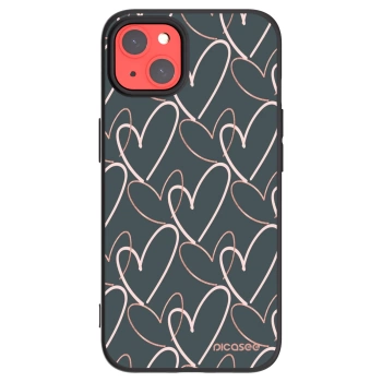 Picasee Μαύρη θήκη σιλικόνης για Apple iPhone 13 - Lots of love