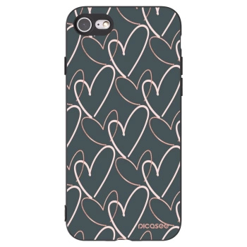 Picasee Μαύρη θήκη σιλικόνης για Apple iPhone SE 2022 - Lots of love