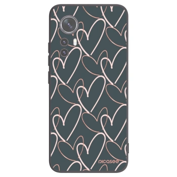 Picasee Μαύρη θήκη σιλικόνης για Xiaomi 12 - Lots of love