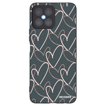 Picasee Μαύρη θήκη σιλικόνης για Honor X8 4G - Lots of love