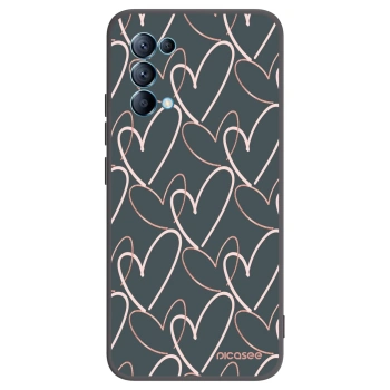 Picasee Μαύρη θήκη σιλικόνης για OPPO Reno 5 5G - Lots of love