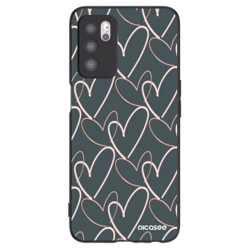 Picasee Μαύρη θήκη σιλικόνης για OPPO A16 - Lots of love