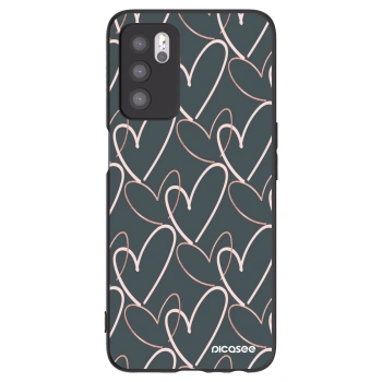 Picasee Μαύρη θήκη σιλικόνης για OPPO A16s - Lots of love