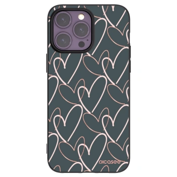 Picasee Μαύρη θήκη σιλικόνης για Apple iPhone 14 Pro Max - Lots of love