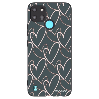 Picasee Μαύρη θήκη σιλικόνης για Realme C21Y - Lots of love
