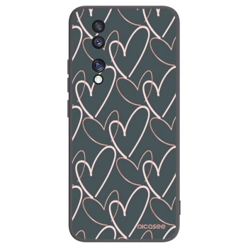 Picasee Μαύρη θήκη σιλικόνης για Honor 70 - Lots of love