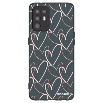 Picasee Μαύρη θήκη σιλικόνης για OPPO A94 5G - Lots of love