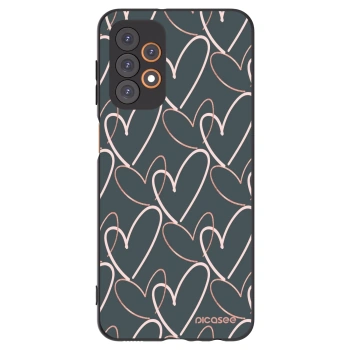 Picasee Μαύρη θήκη σιλικόνης για Samsung Galaxy A23 A235F 4G - Lots of love