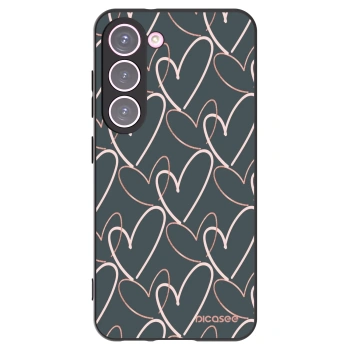 Picasee Μαύρη θήκη σιλικόνης για Samsung Galaxy S23 5G - Lots of love