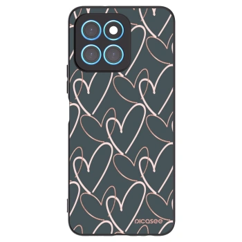 Picasee Μαύρη θήκη σιλικόνης για Honor X8 5G - Lots of love