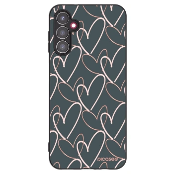 Picasee Μαύρη θήκη σιλικόνης για Samsung Galaxy A14 4G A145R - Lots of love