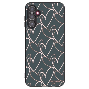Picasee Μαύρη θήκη σιλικόνης για Samsung Galaxy A14 5G A146P - Lots of love