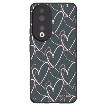 Picasee Μαύρη θήκη σιλικόνης για Honor 90 5G - Lots of love