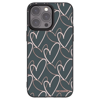 Picasee Μαύρη θήκη σιλικόνης για Apple iPhone 15 Pro Max - Lots of love