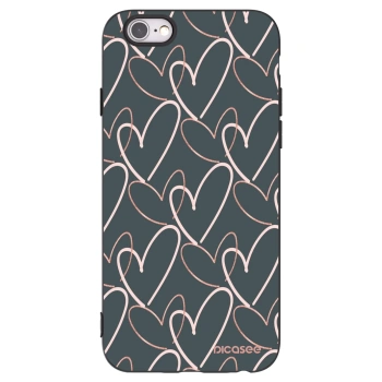 Picasee Μαύρη θήκη σιλικόνης για Apple iPhone 6/6S - Lots of love