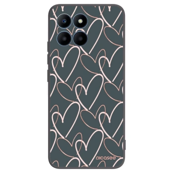 Picasee Μαύρη θήκη σιλικόνης για Honor 70 Lite - Lots of love
