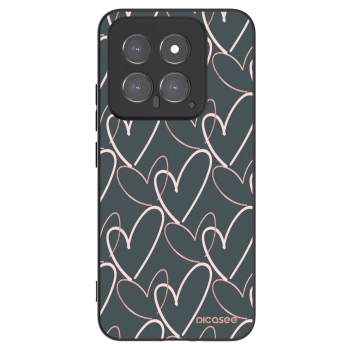 Picasee Μαύρη θήκη σιλικόνης για Xiaomi 14 - Lots of love