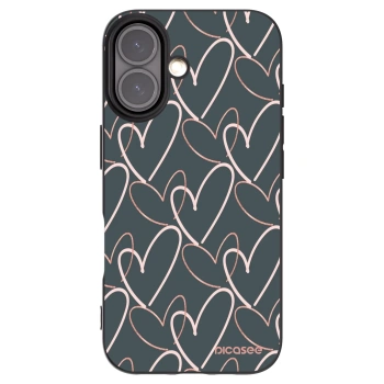 Picasee Μαύρη θήκη σιλικόνης για Apple iPhone 16 - Lots of love