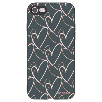 Picasee Μαύρη θήκη σιλικόνης για Apple iPhone 8 - Lots of love
