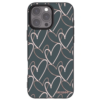 Picasee Μαύρη θήκη σιλικόνης για Apple iPhone 16 Pro Max - Lots of love
