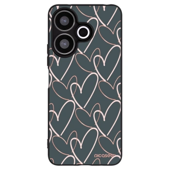 Picasee Μαύρη θήκη σιλικόνης για Xiaomi Redmi 13 4G - Lots of love