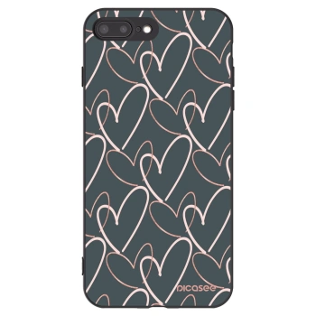 Picasee Μαύρη θήκη σιλικόνης για Apple iPhone 8 Plus - Lots of love