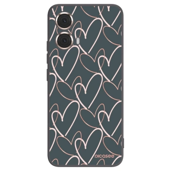 Picasee Μαύρη θήκη σιλικόνης για Motorola Moto G85 - Lots of love