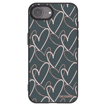 Picasee Μαύρη θήκη σιλικόνης για Apple iPhone 16e - Lots of love