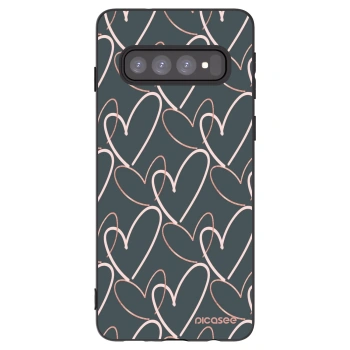 Picasee Μαύρη θήκη σιλικόνης για Samsung Galaxy S10 G973 - Lots of love