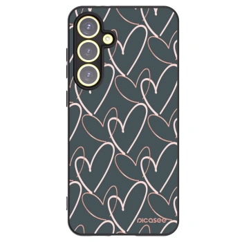 Picasee Μαύρη θήκη σιλικόνης για Samsung Galaxy S24 FE S721B - Lots of love