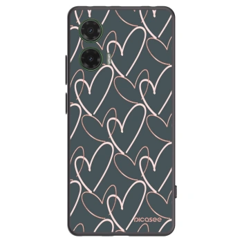 Picasee Μαύρη θήκη σιλικόνης για Motorola Moto G35 5G - Lots of love