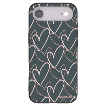Picasee Μαύρη θήκη σιλικόνης για Apple iPhone Air - Lots of love